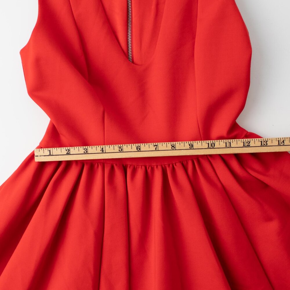 Armani Exchange Red Fit Flare Formal Cocktail Dress Size 2 Sleeveless V Neck - Picture 9 of 9